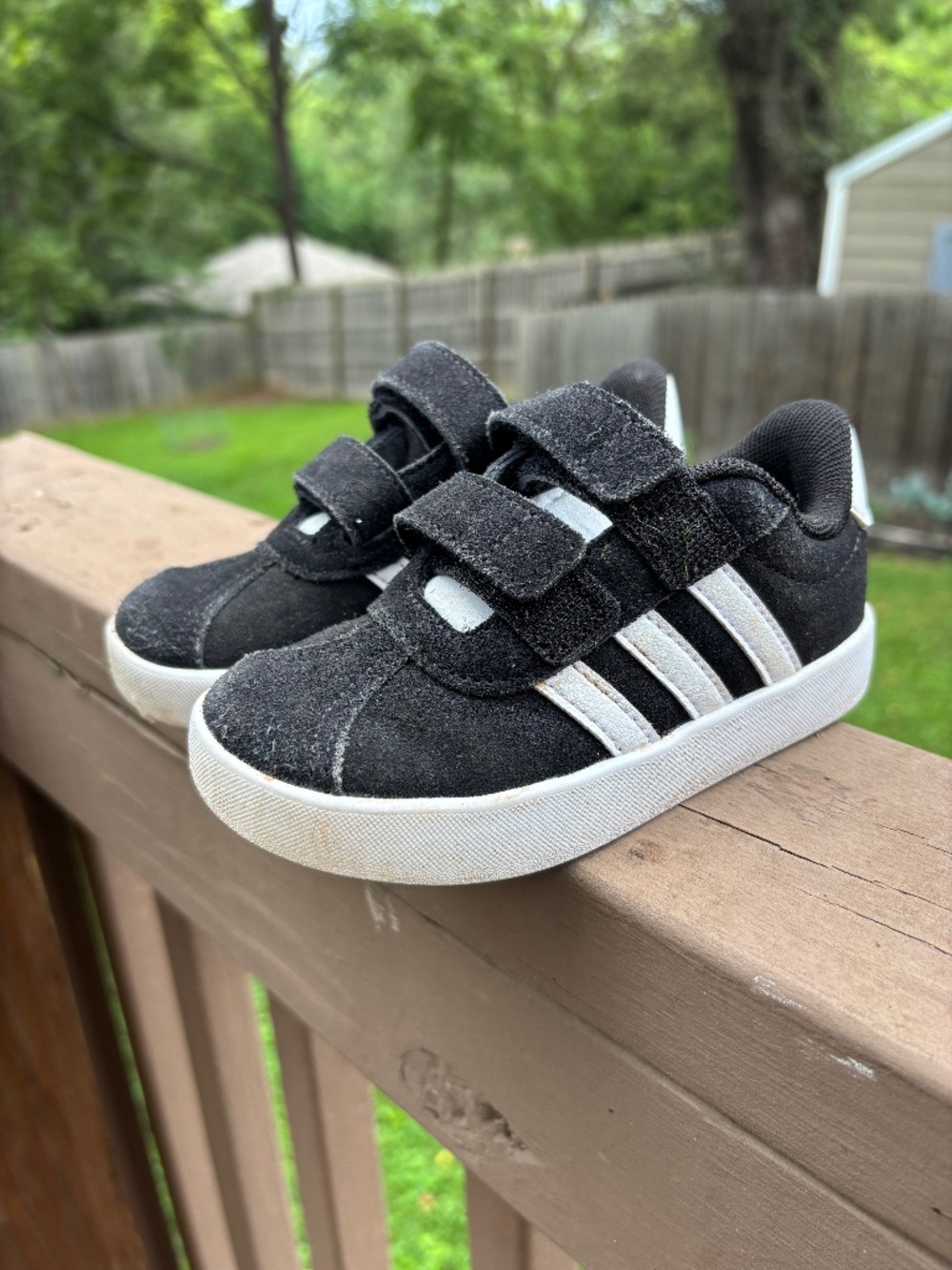 Adidas hook & loop suede sneakers